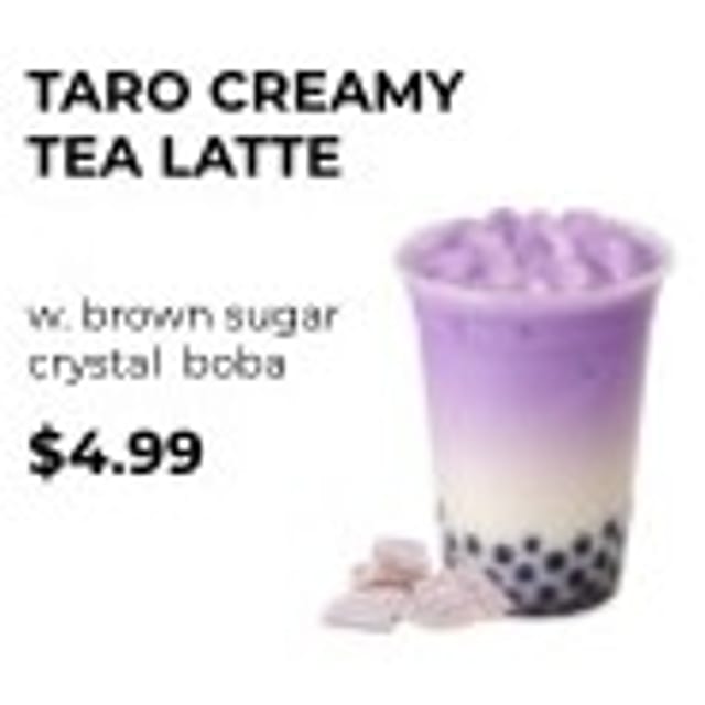 Taro Creamy Tea Latte.