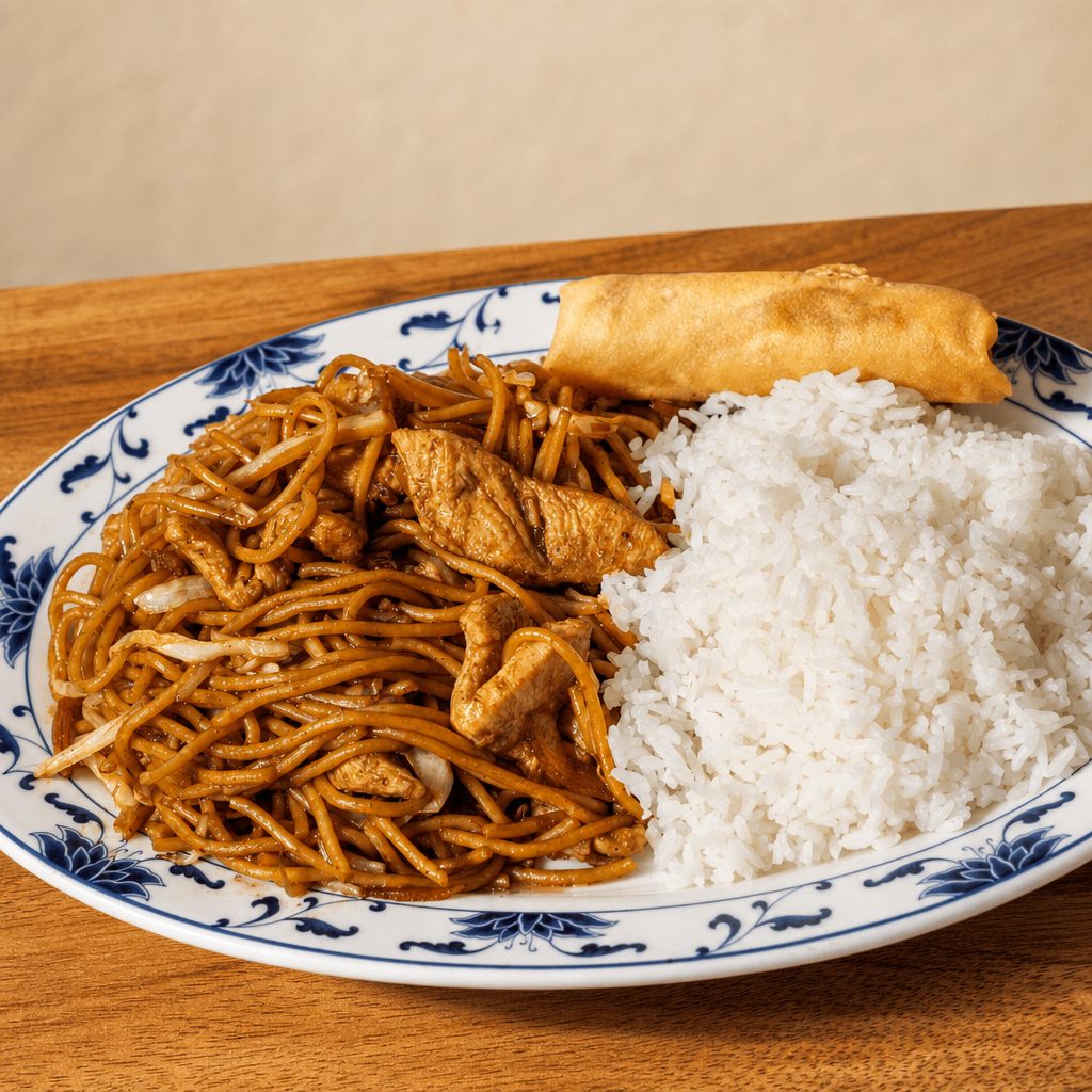 Lunch Plate - Chicken Lo Mein.
