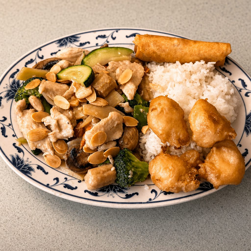 Combo Plate - Almond Chicken.