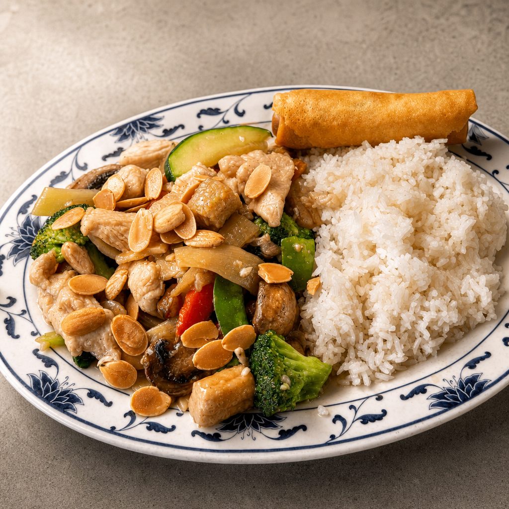 Lunch Plate - Almond Chicken.