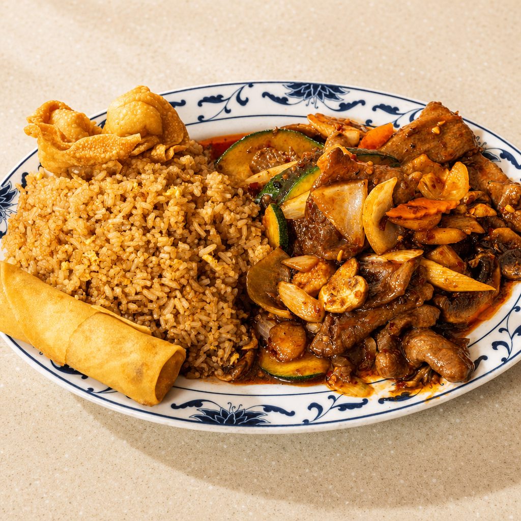Combo Plate - Mongolian Beef.