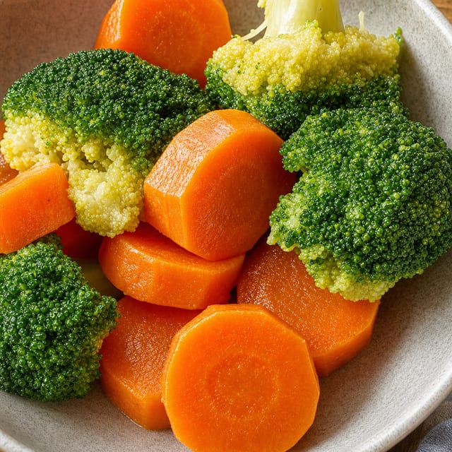 Steamed Mixed Vegetables Diet Dish.