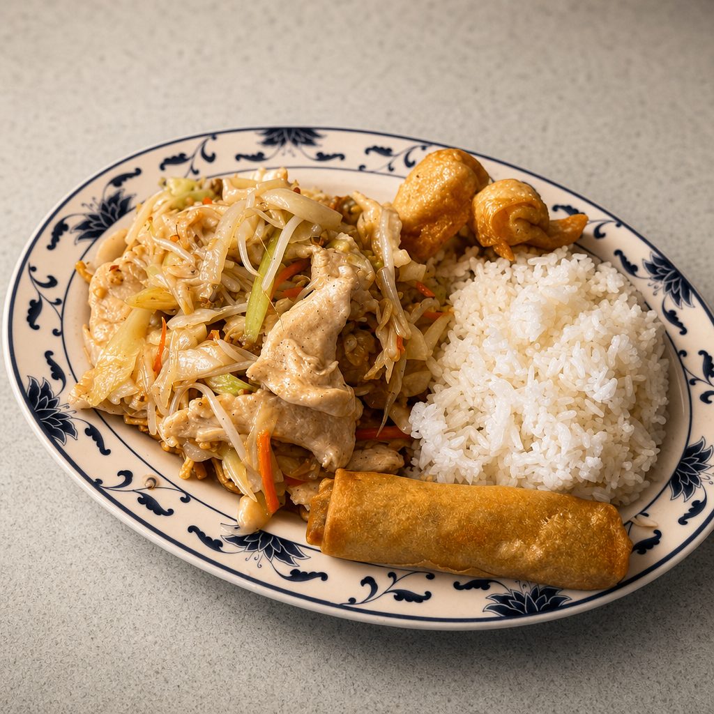 Combo Plate - Moo Goo Gai Pan.