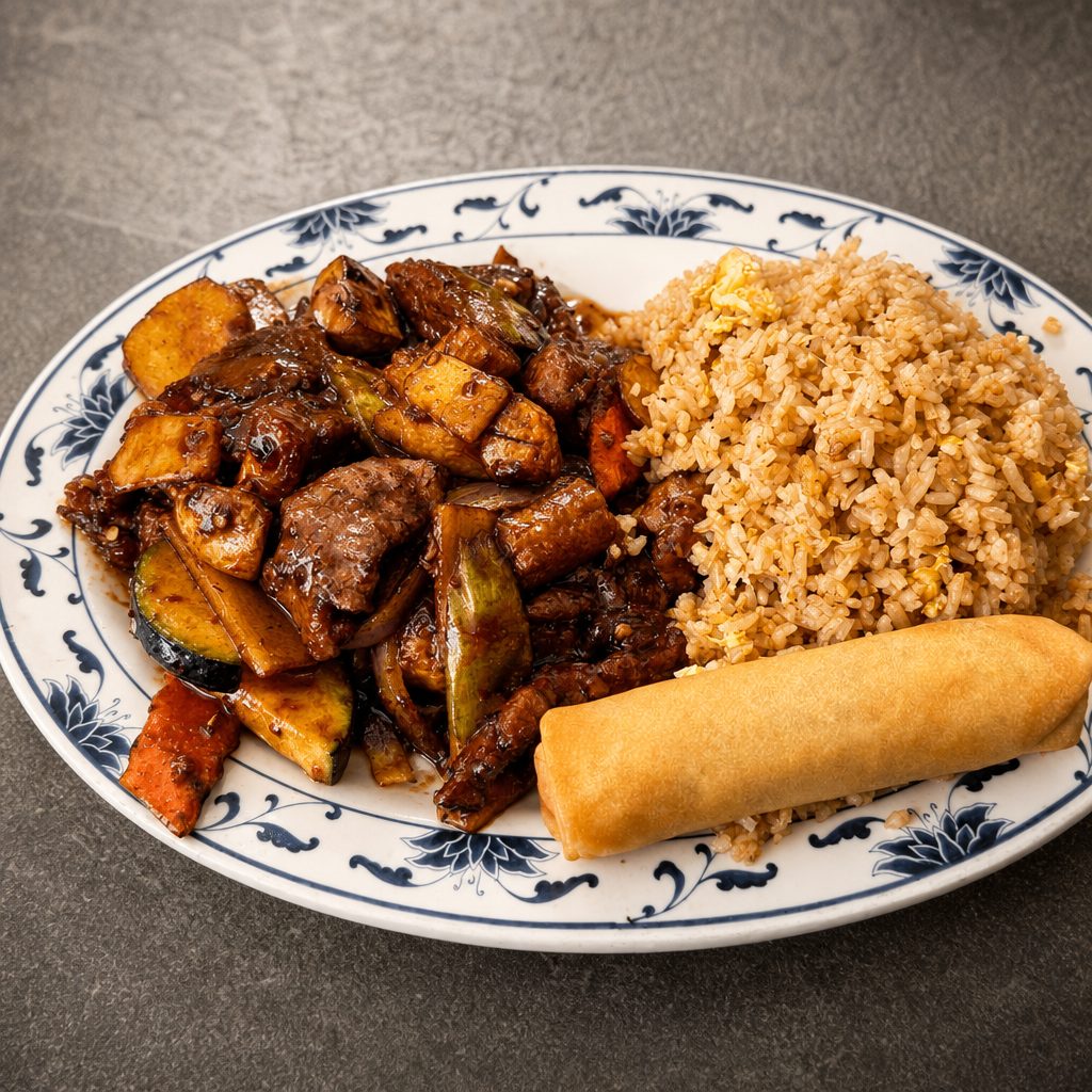Lunch Plate - Beef with Vegetables.